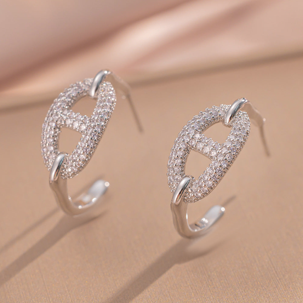 Simple Classic All Match Fashion Zircon Earrings