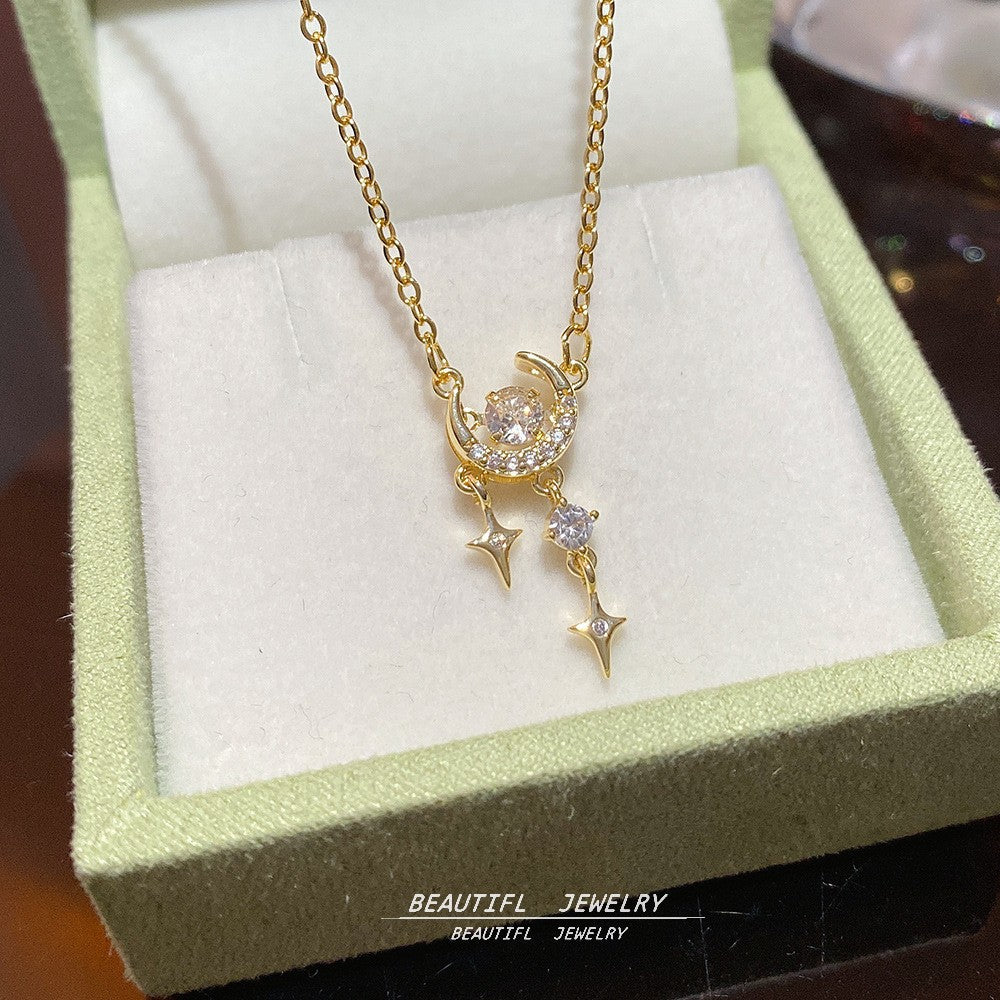 Women's Minority Simple Fashionable Elegant Zircon Clavicle Chain Titanium Steel Accessory Necklace