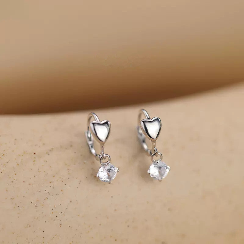 Loving Heart In Sterling Sier Clip Female Niche Design High Ear Buckle