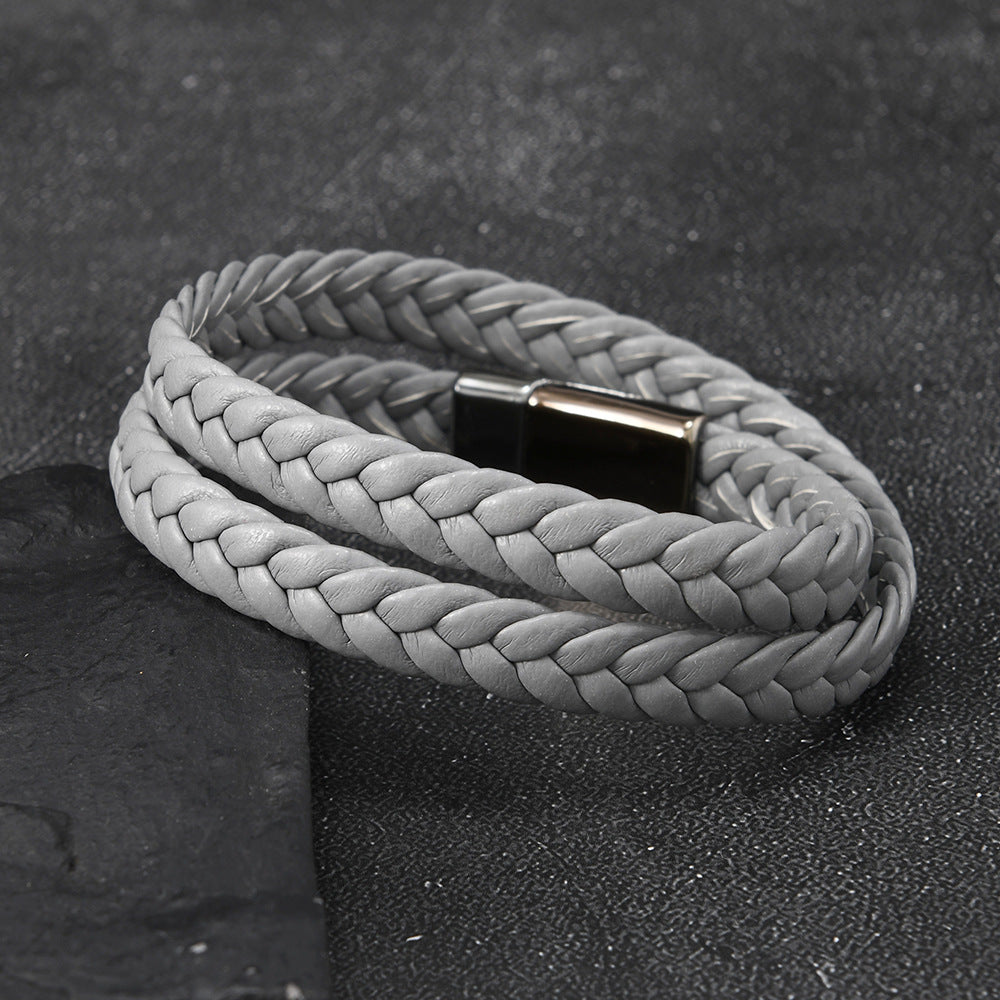Women's & Men's Simple Fashion Couple Electroplated Steel Magnetic Bracelet