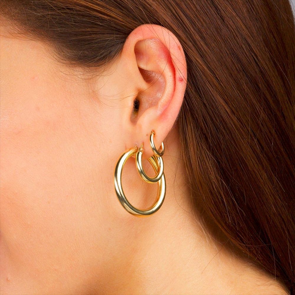 Stainless Steel Female Niche Fashion Hollow Simple Earrings