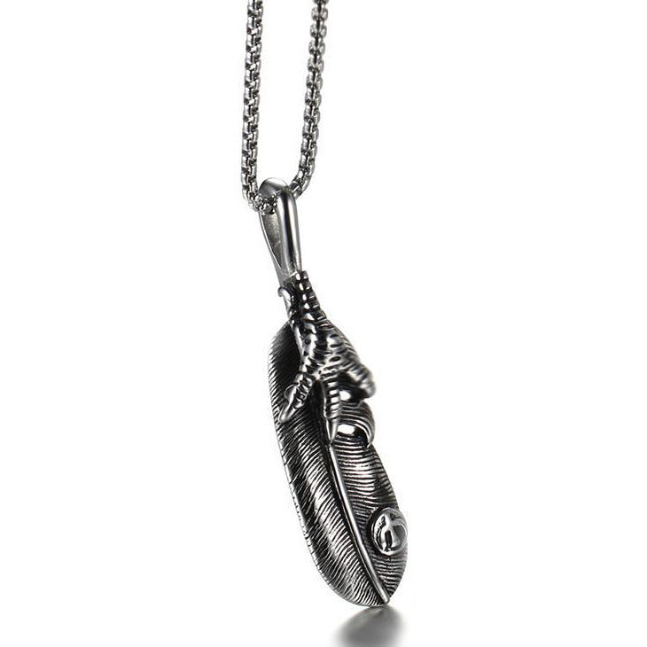 Promotional Feather Eagle Hand-held Stainless Steel Titanium Vintage Clavicle Necklace