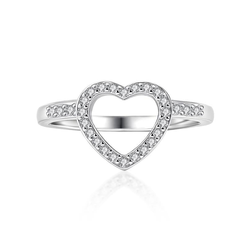Heart-shaped Copper Plated Gold Zircon Eight Hearts Arrows Personality Creative Rings