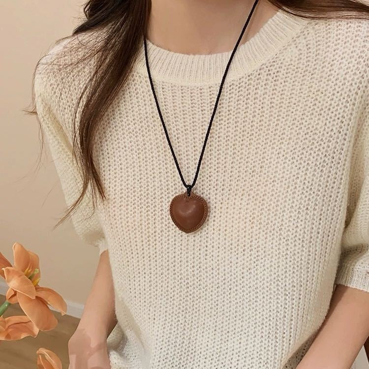 Leather Love Rope Niche Design Stylish Simple Versatile Pendants