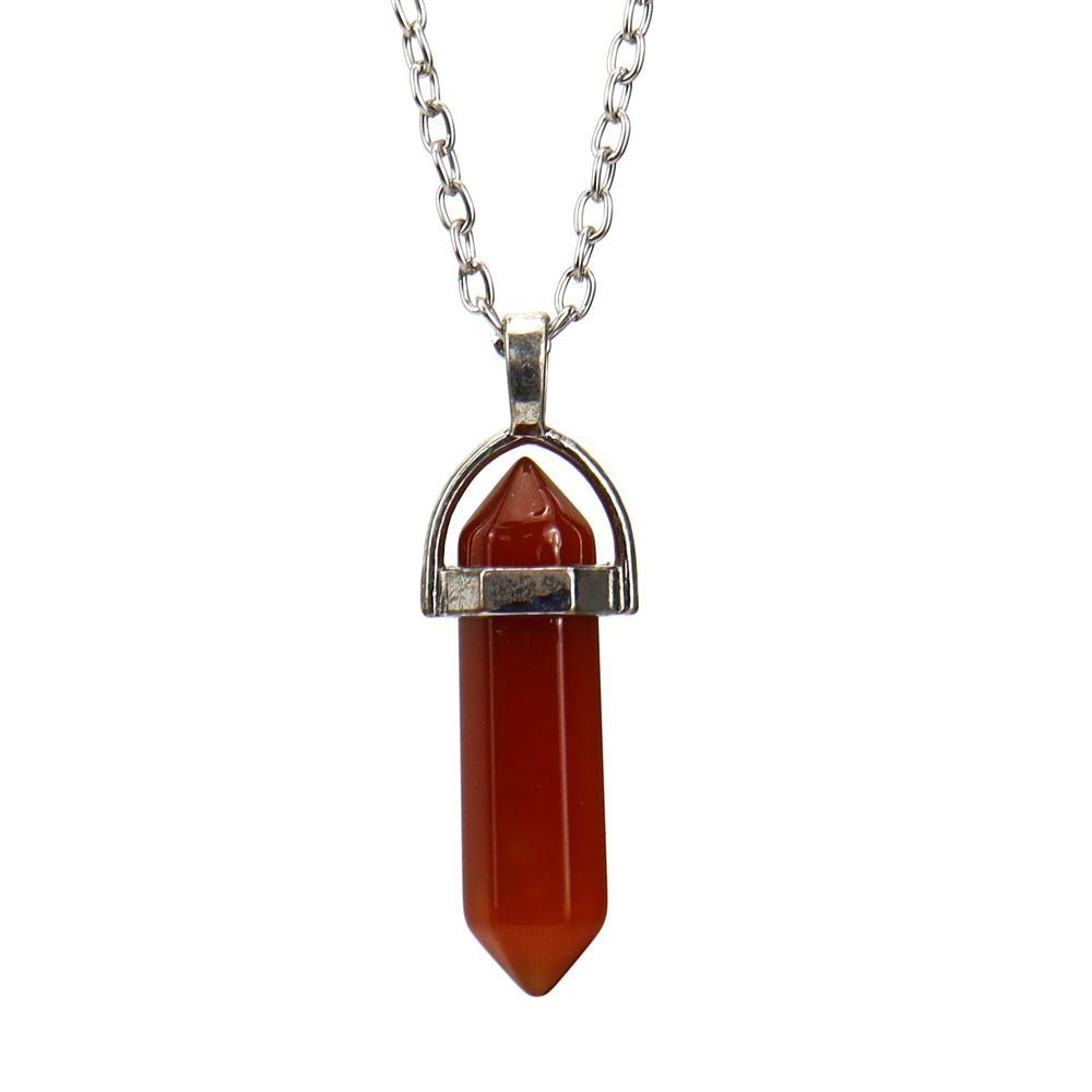 Agate Synthetic Crystal Hexagon Prism Soul Pendants