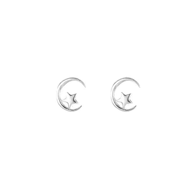 Women's Korean Style Mini Sweet Fresh Star Moon Simple Stud Earrings