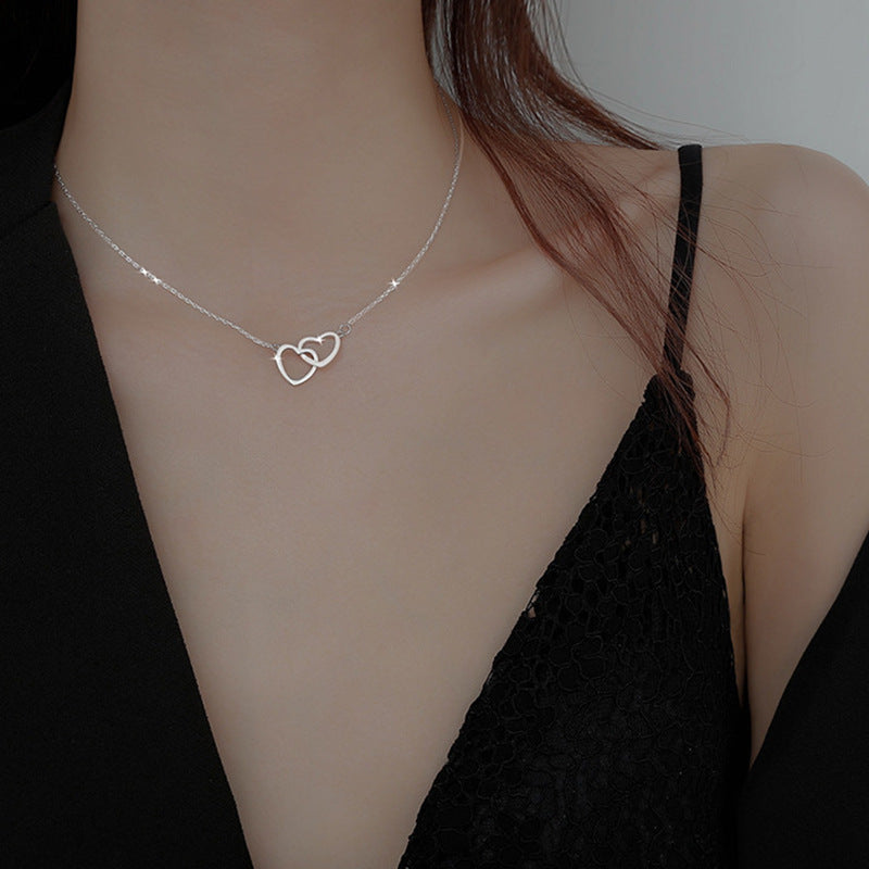Sweet Pairs Of Love Simple Cold Necklaces