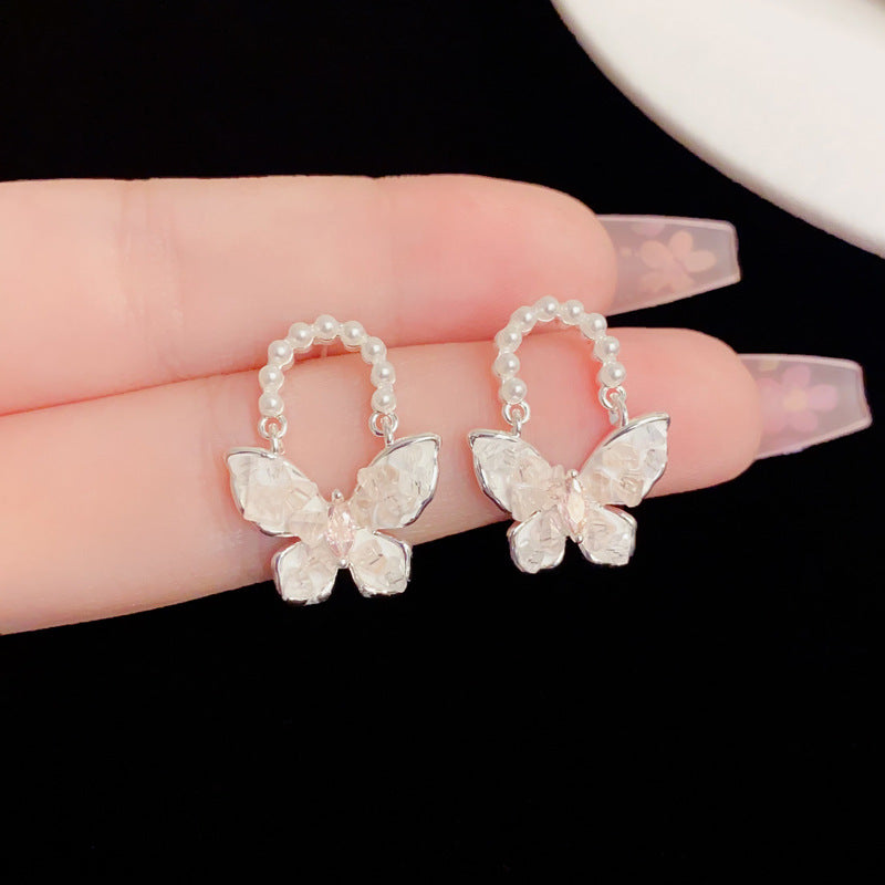 Thick Sier Handmade Crystal Butterfly Exquisite Rings