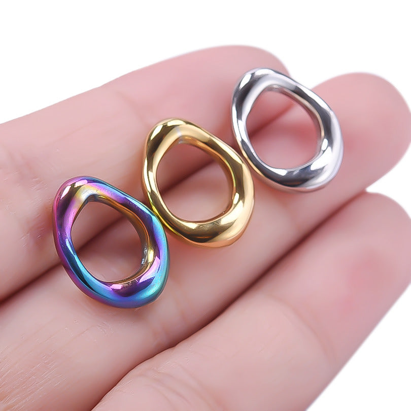 Stainless Steel Fashion Geometric Ellipse Parts Necklace