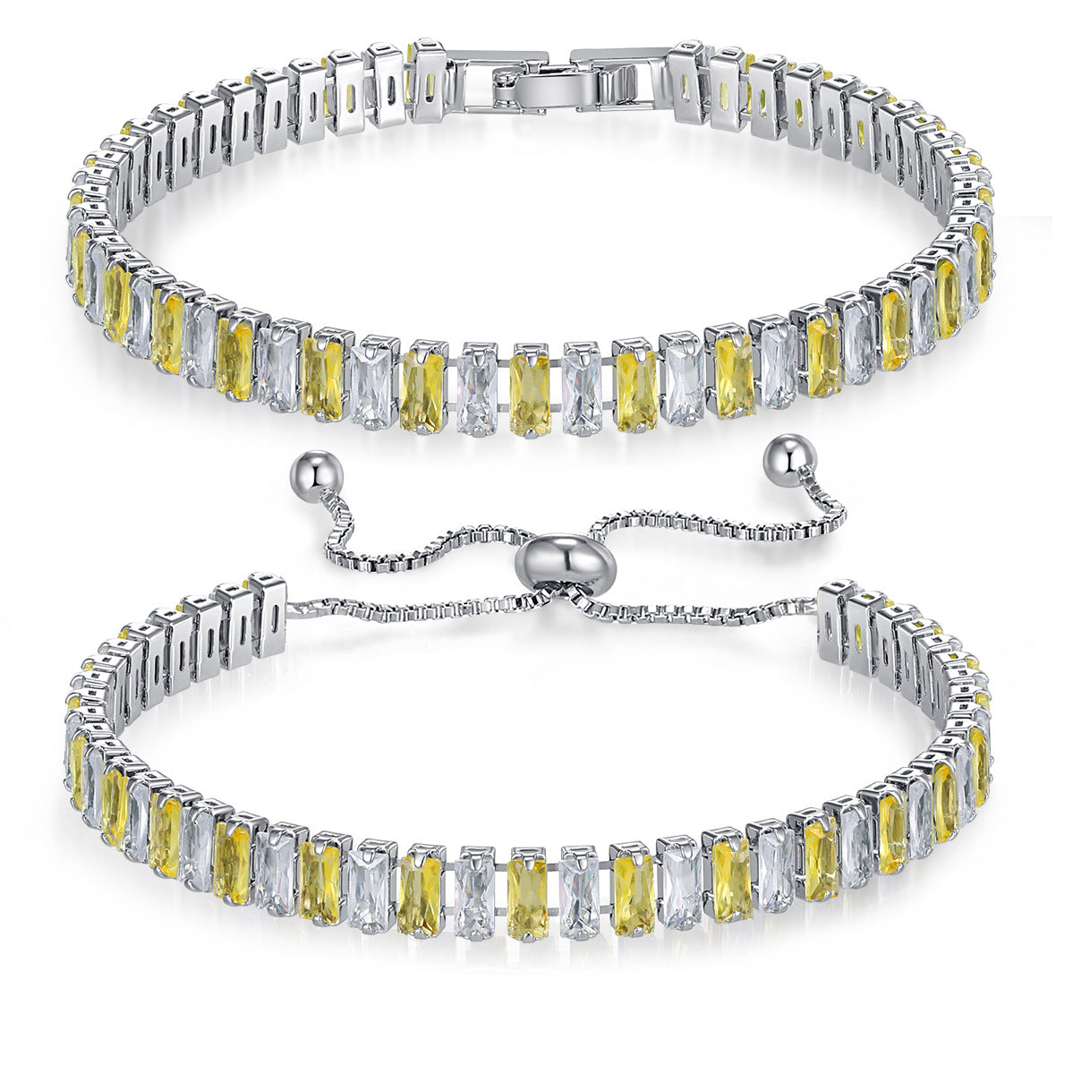 Pretty Female White Gold Plated Zircon Bracelets