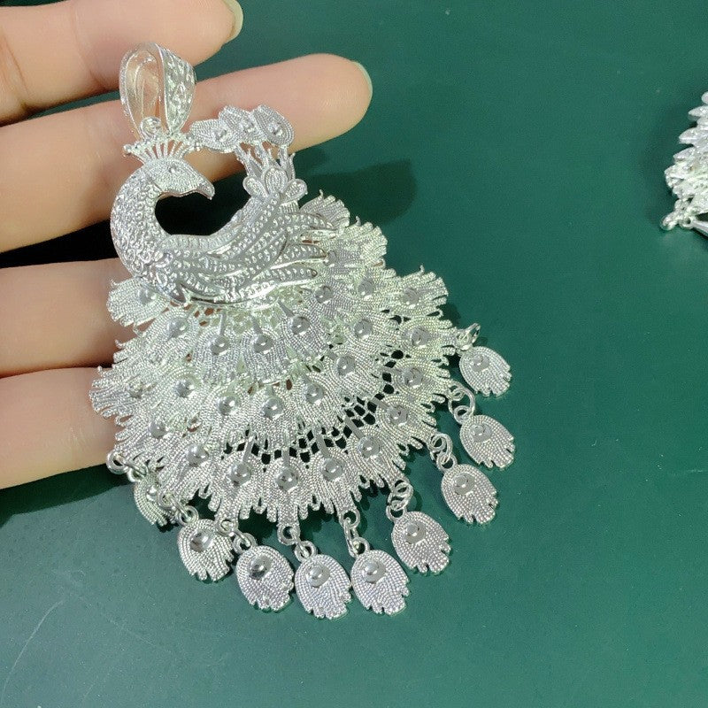 Magnets Sier Hat Butterfly Peacock Phoenix Earrings