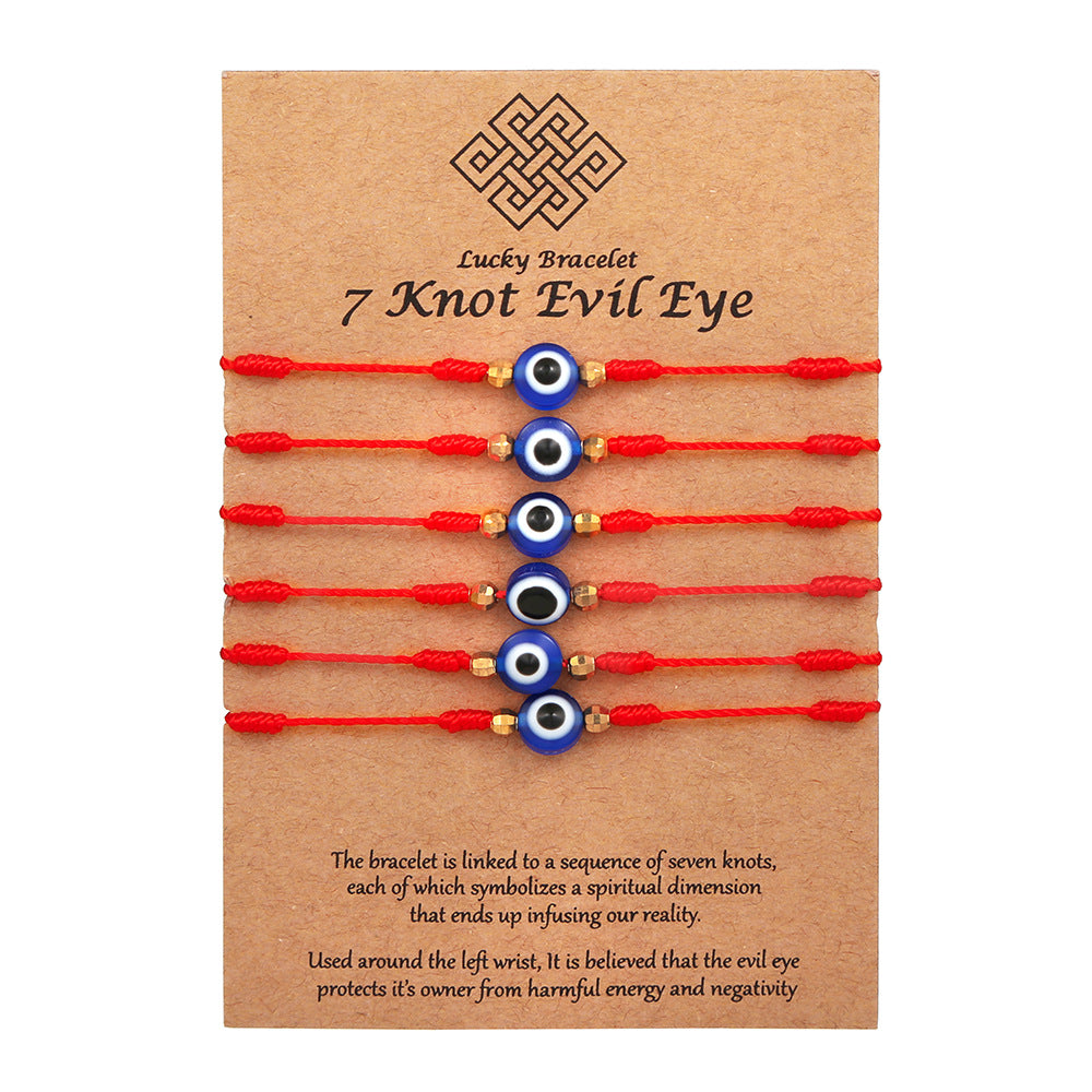 Red Blue Black Eyes Yi Woven Bracelet