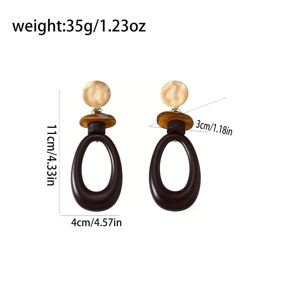 Women's Coffee Color Stitching Geometric High-grade Light Luxury Minority Rings