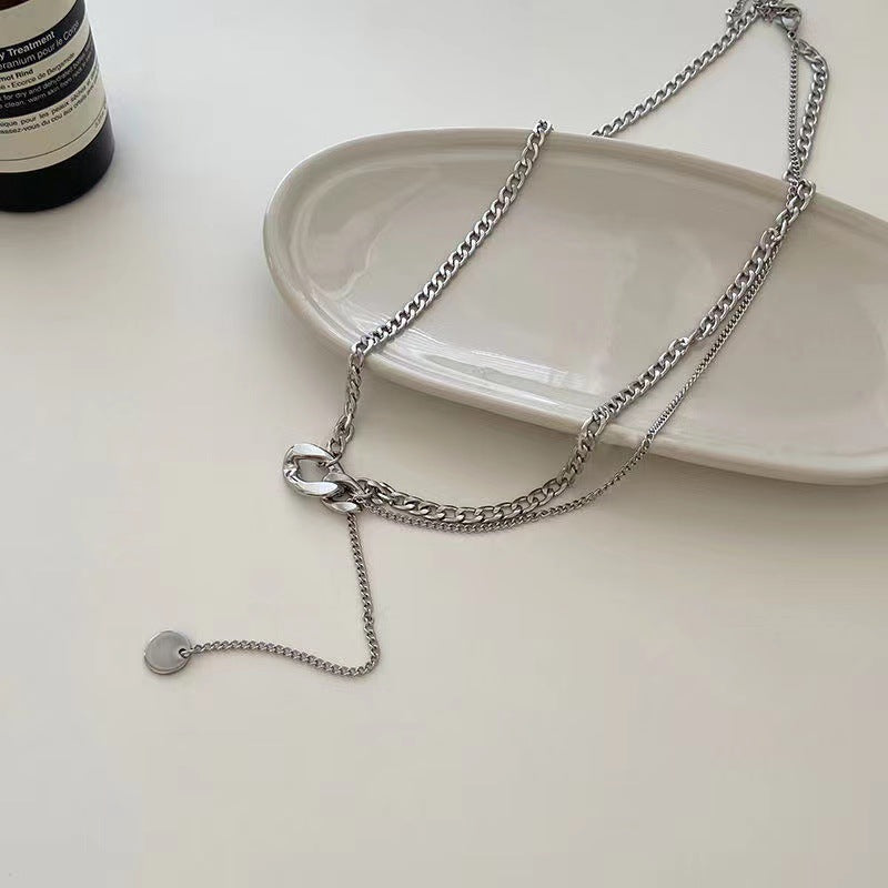 Women's Round Plate Cold Style Long Sweater Chain Hip Hop Fashion Pendants