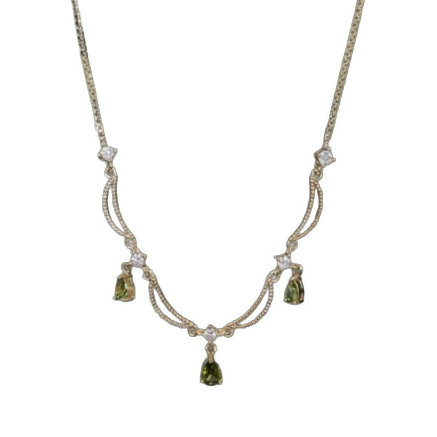 Women's Plating Zircon Water Drops Light Luxury Minority Clavicle Chain Fashion Necklaces