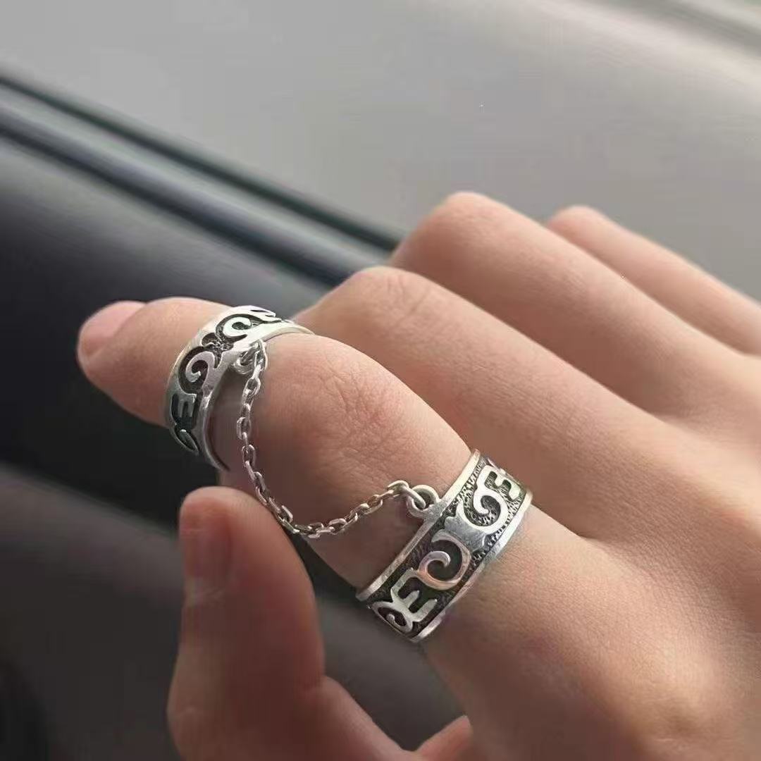 Kazakh Element Open Ethnic Style Simple Niche Index Ring