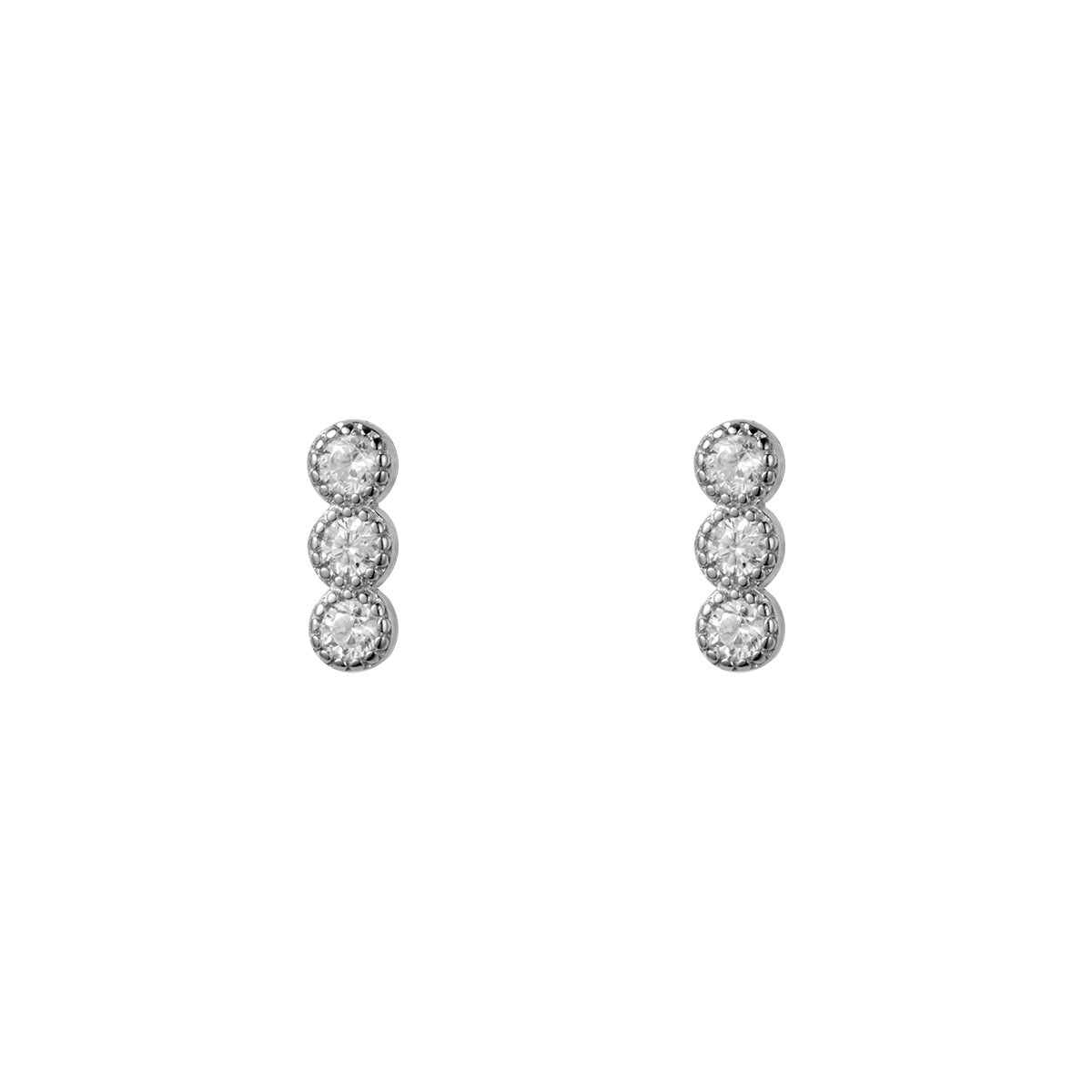 Lodge Sier Korean Style Simple Graceful Gang Drill Earrings