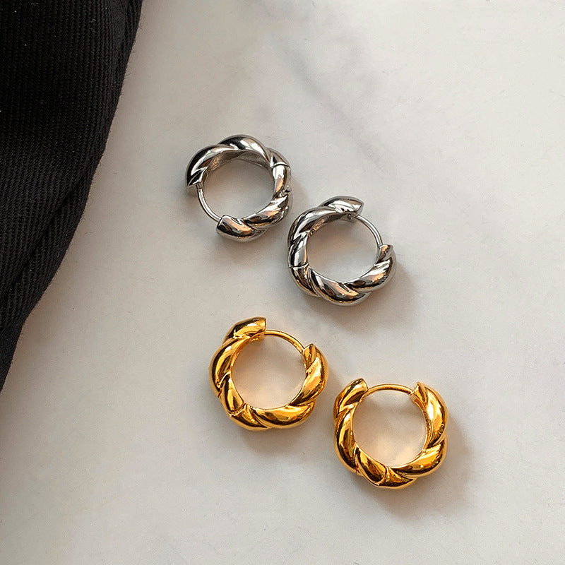 Rope Hoop Female Light Luxury Minority Design Earrings