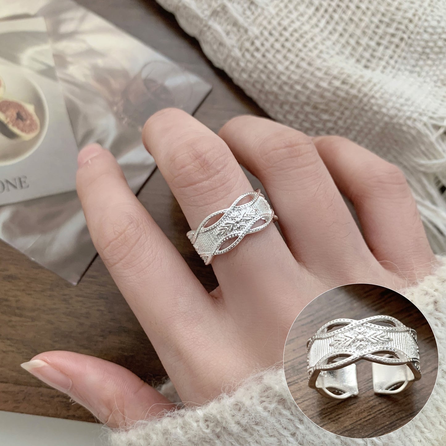 Cool Personality Geometric Hollow Irregular Female Retro Temperament Simple Open Bracelets