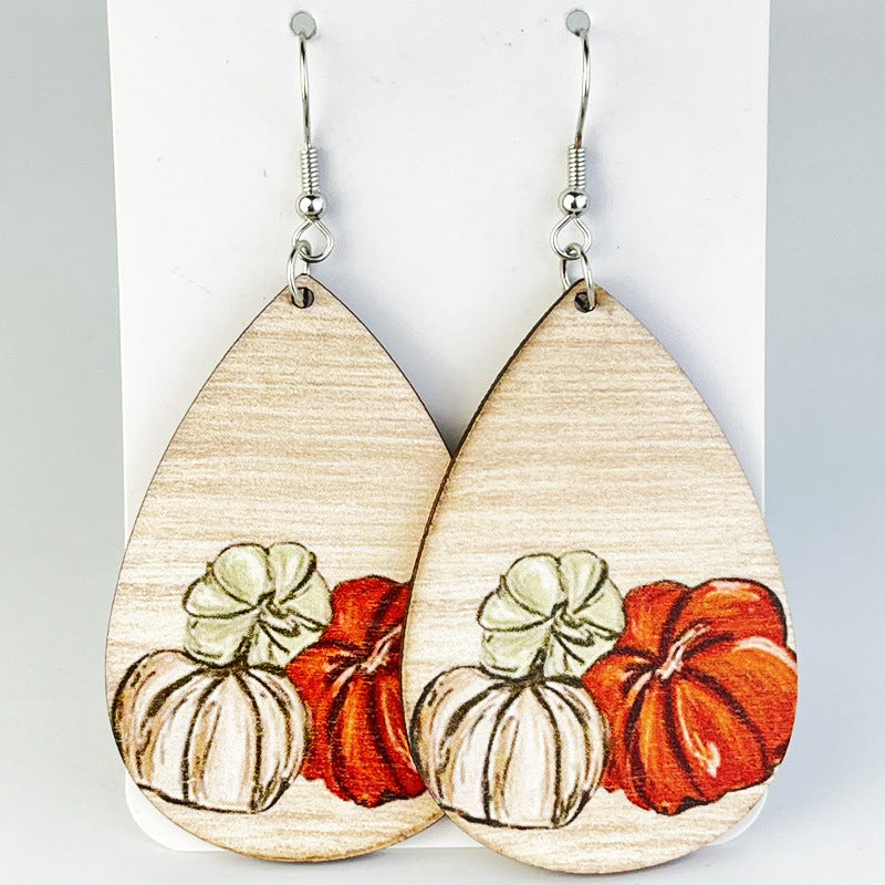 Autumn Flower Ghost Bohemian Retro Thanksgiving Earrings