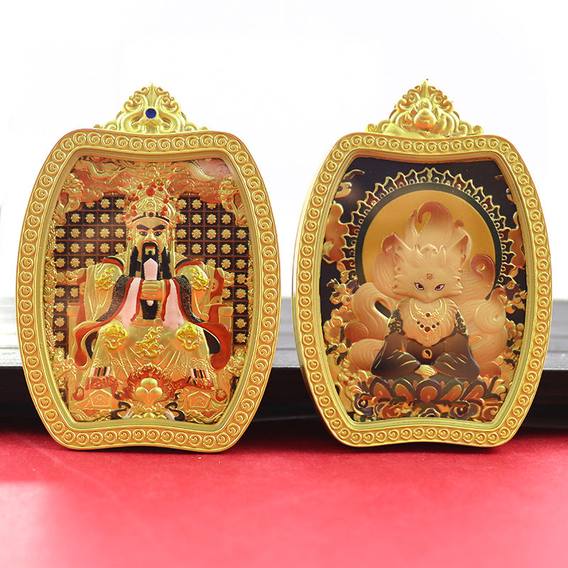 Double-sided Five-master Zodiac Three-dimensional Gilding Portable Pendants