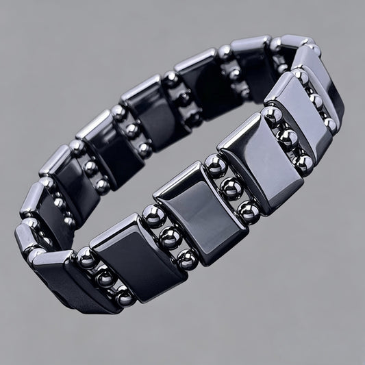 Men's Magnetic Haematite Energy Geometric Shape Titanium Steel Bracelets