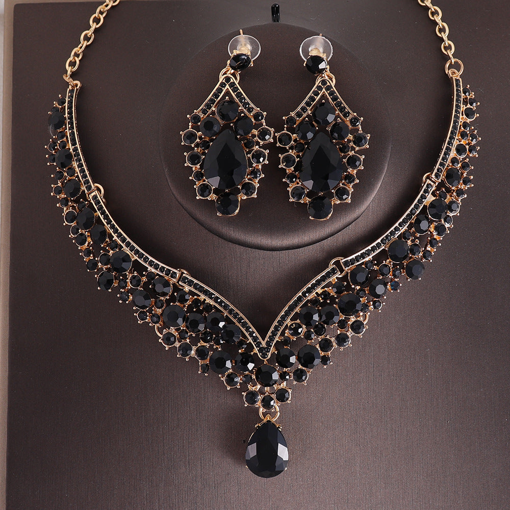 Set Exquisite Rhinestone Suite Party Formal Necklaces