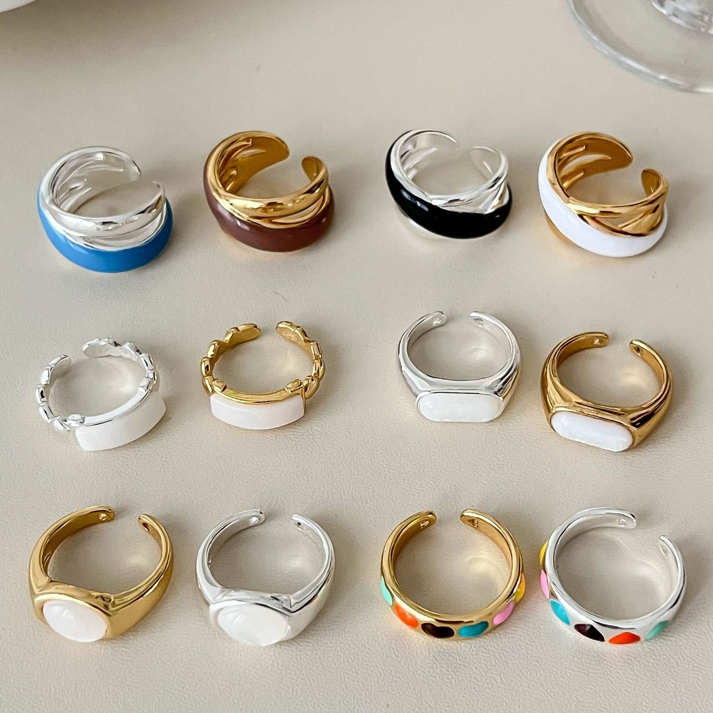 Interest Light Luxury Retro Minority Wide Personality Versatile Opening Adjustable Ring