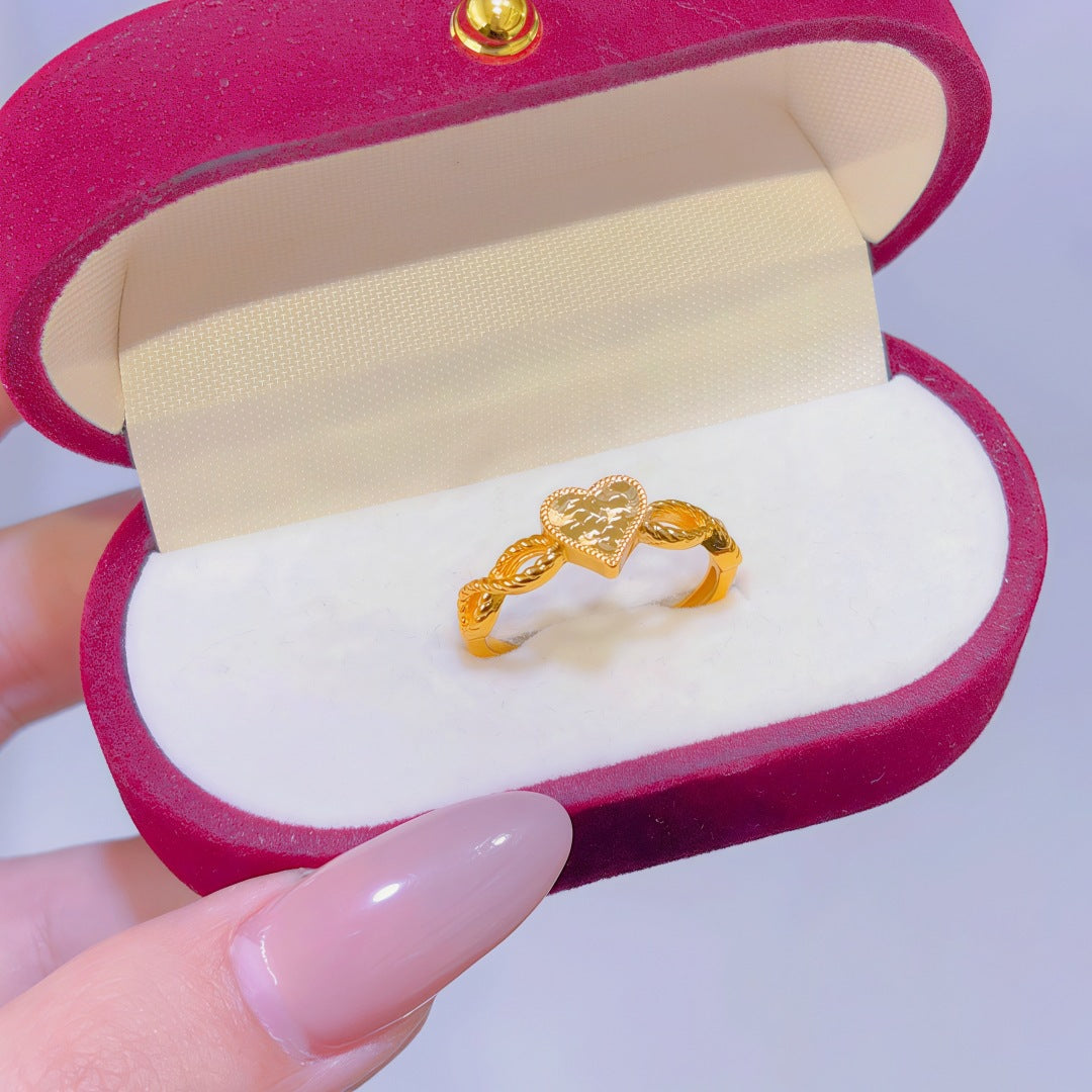 Women's Alluvial Gold Retro Affordable Luxury Design Brass Plated Fashion Ring