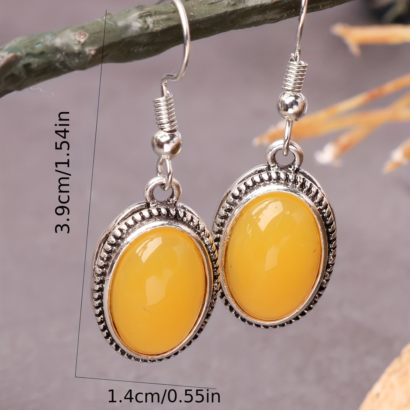 Women's Gemstone Simple Temperament Alloy Fashion Personalized Eardrops Earrings