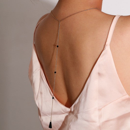 Drop-shaped Back Chain Female Personalized Long Necklace