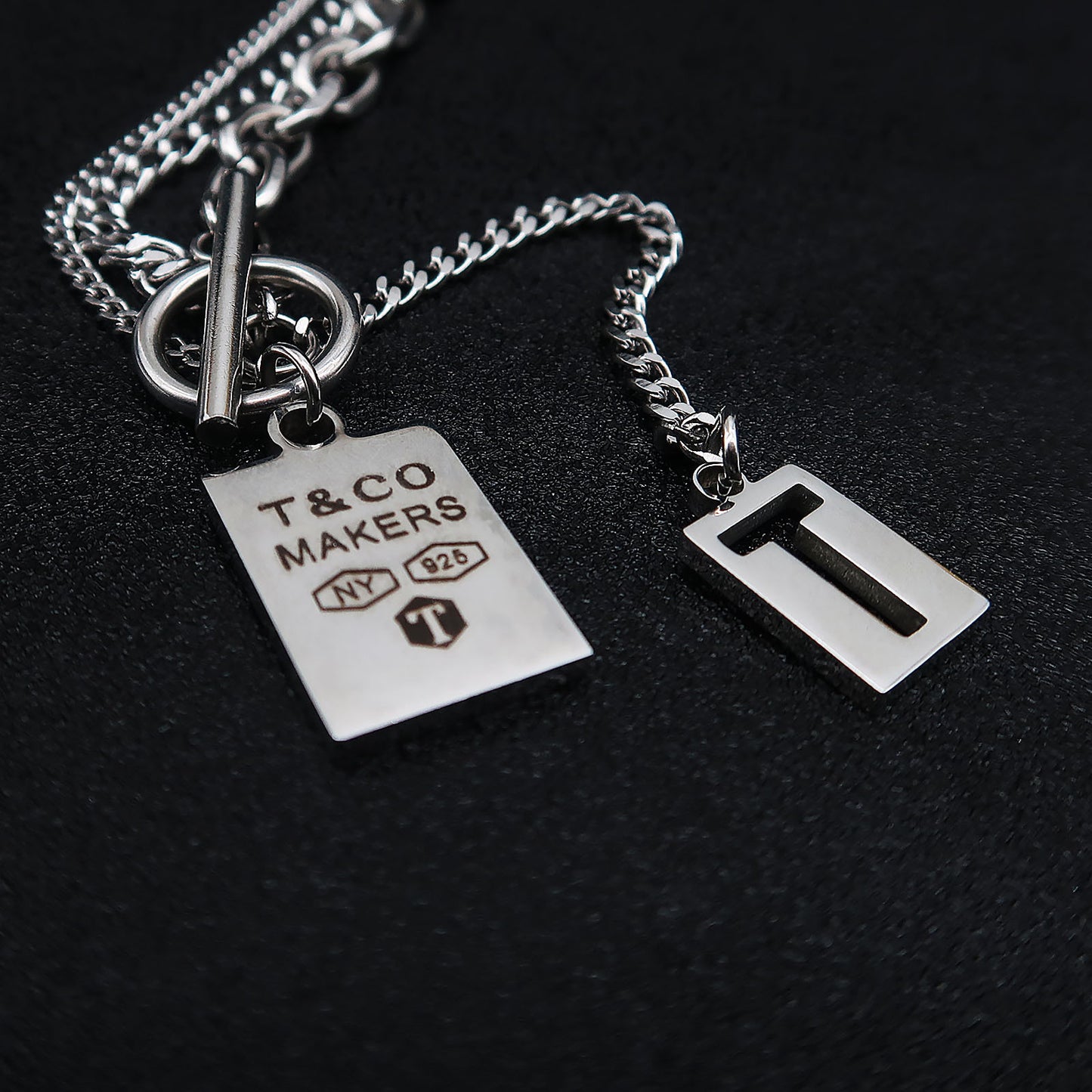 Women's & Men's Long Titanium Steel Trendy Cool Hip Hop Necklace