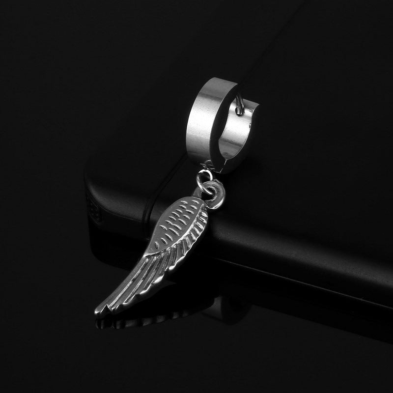 Men's Titanium Steel Punk Hip Hop Clip Nail Stainless Ear Buckle