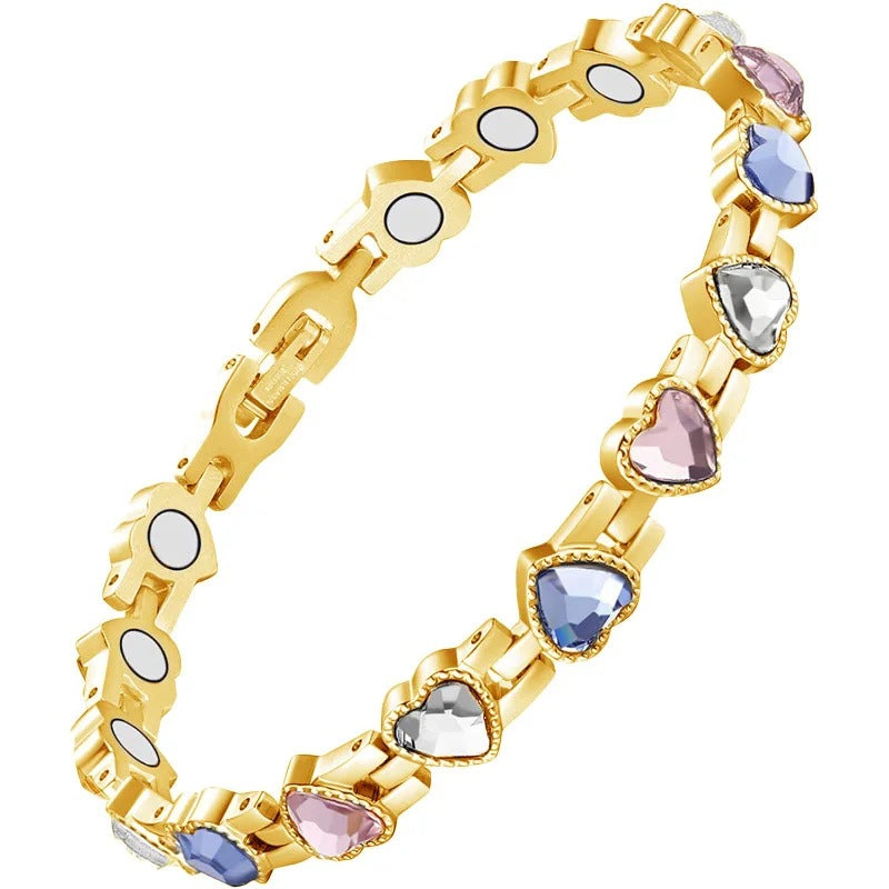 Brocade Heart-shaped Gaussian Full Magnet Adjustable Diamond Bracelets