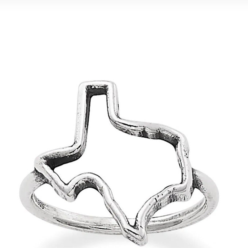 Women's & Men's Vintage African Map Hollow Geometric Rings