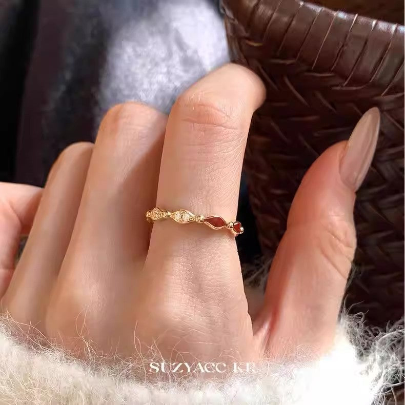Zircon Simple Female Opening Adjustable Index Finger Light Luxury Rings