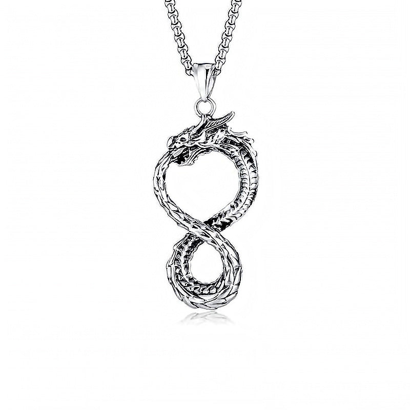 Men's Retro Creative Design Snake-shaped Stainless Steel Personalized Pendants