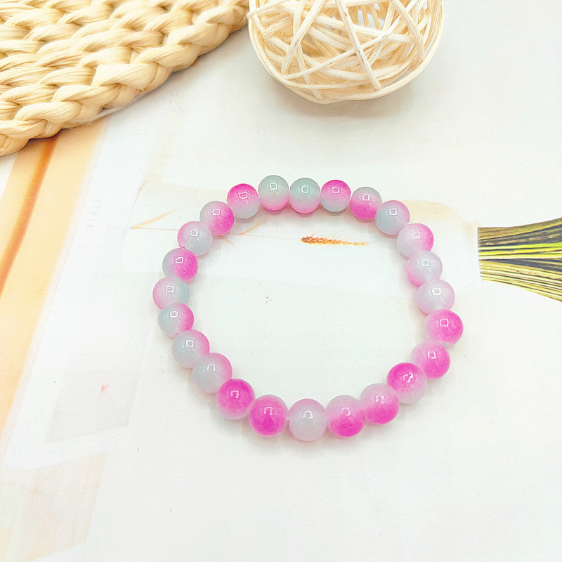 Hand Toy Gradient Color Glass Beads Primary School Beaded Can Bracelets