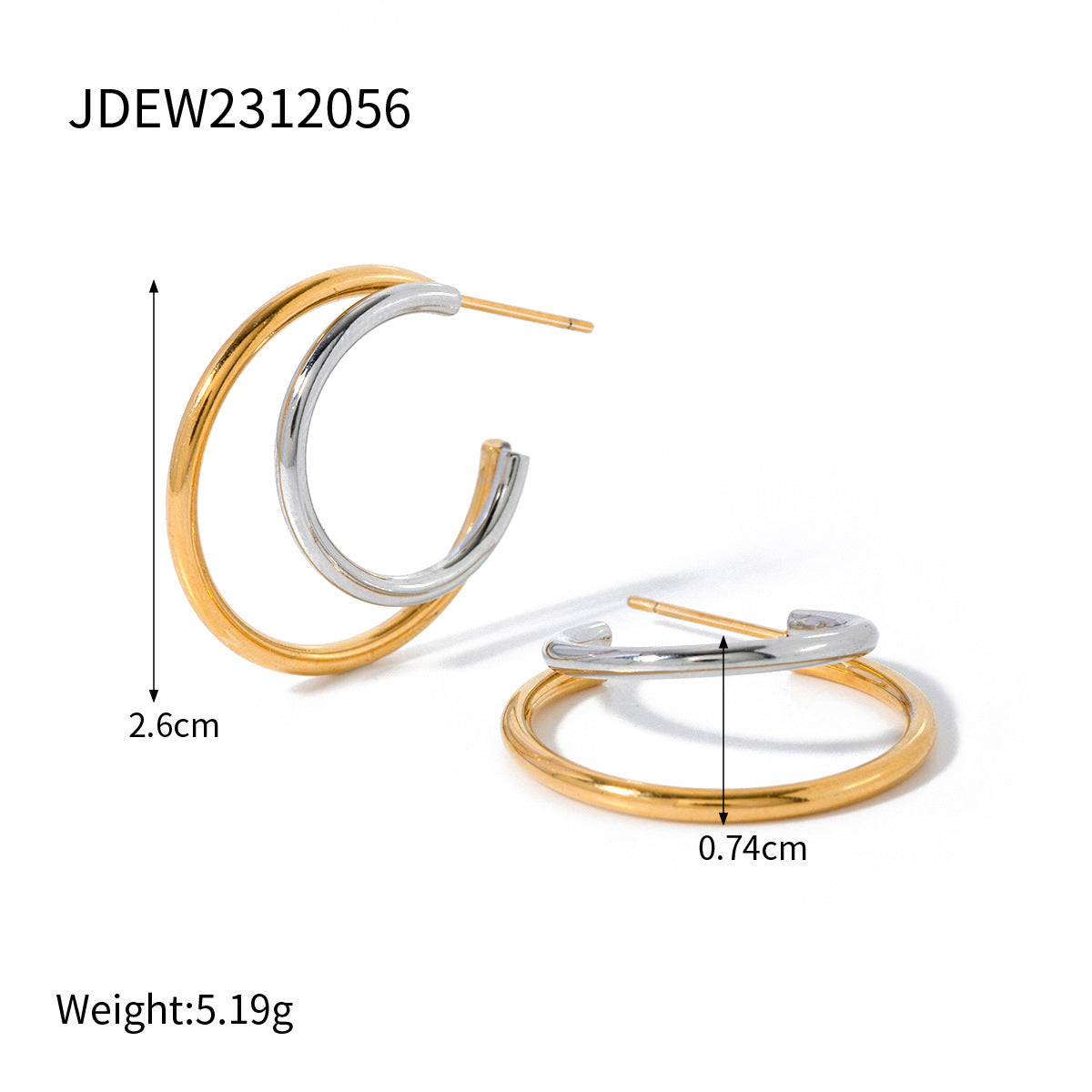 Steel Shaped Contrast Color High Sense Earrings