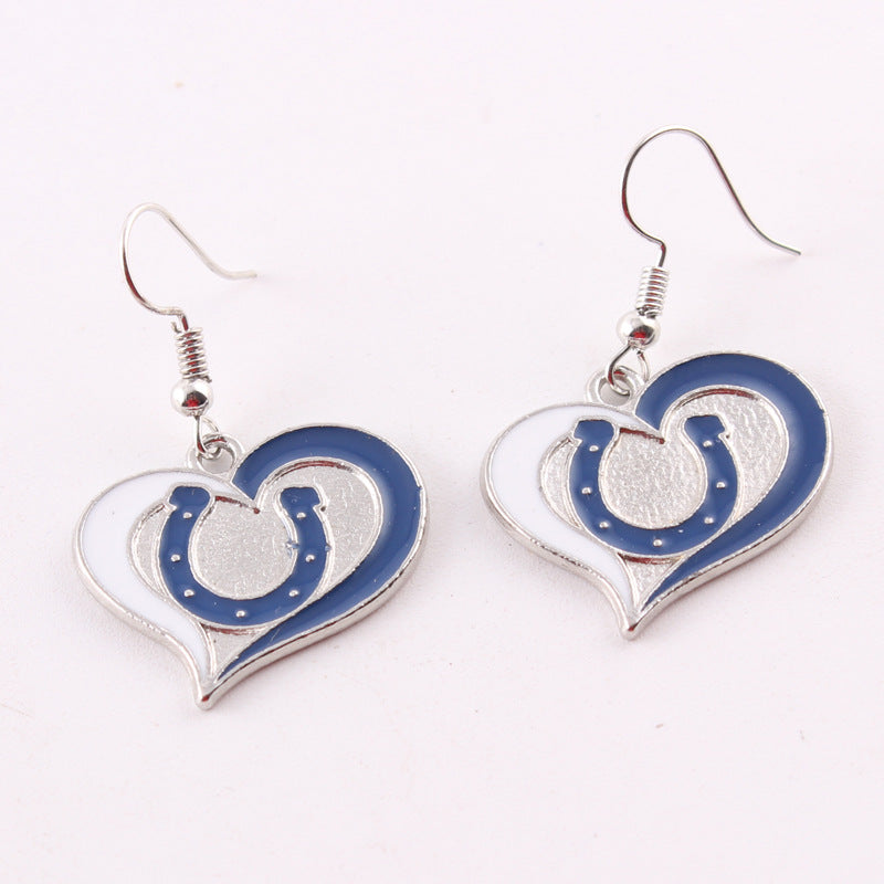 Oil Dripping Sports Team Series Denim Steel Pirate Earrings