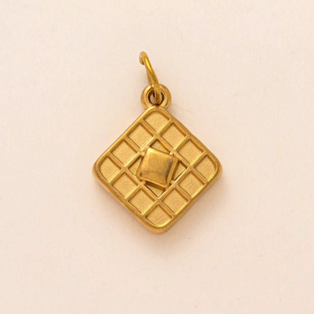 Mushroom Parts Vacuum Plating Gold Color Pendants