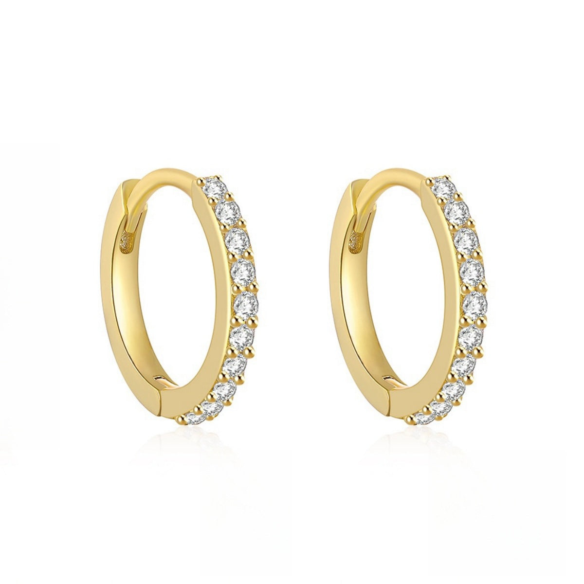 Fashion Ear Clip Micro Inlaid Zircon Round Wind Earrings
