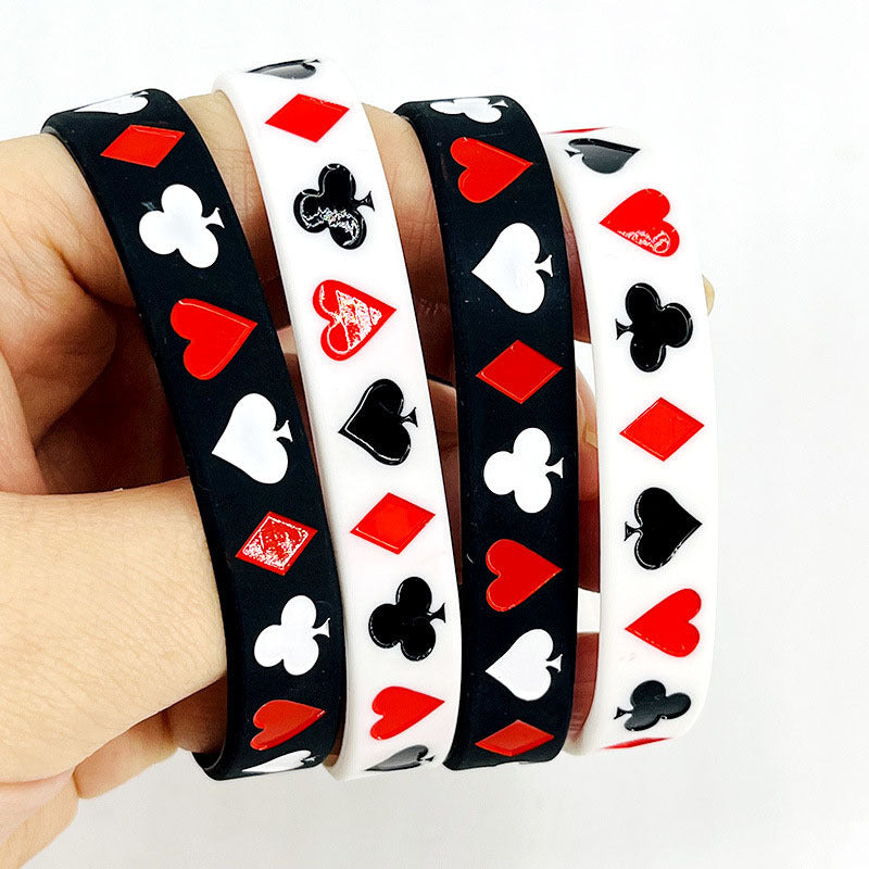 Silicone Poker Enthusiasts Entertainment Activities Trendy Cool Bracelets