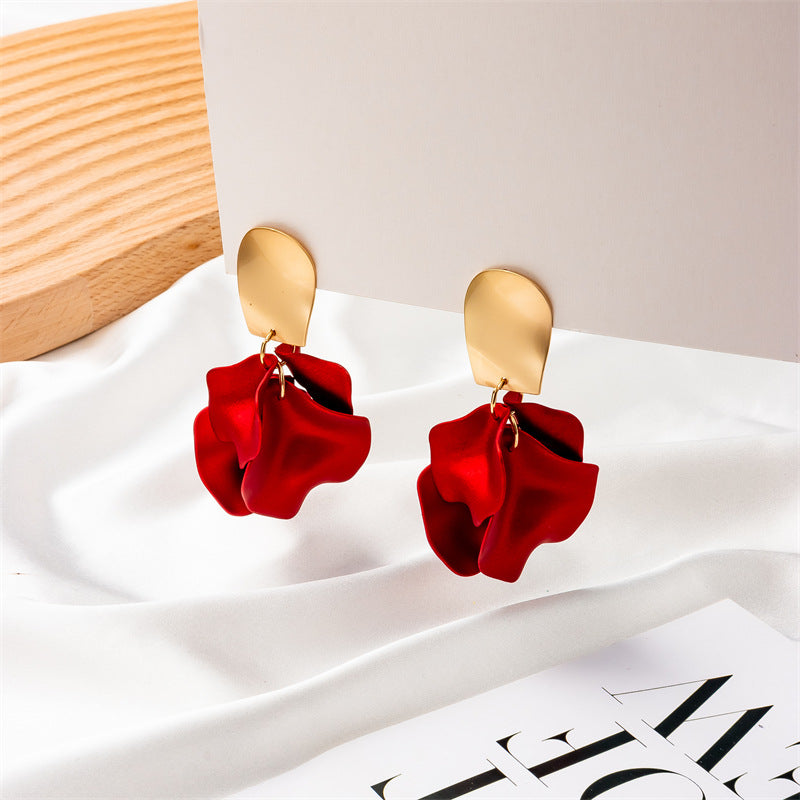 Women's Korean Style Fashionable Temperament Petal Leaf Rings