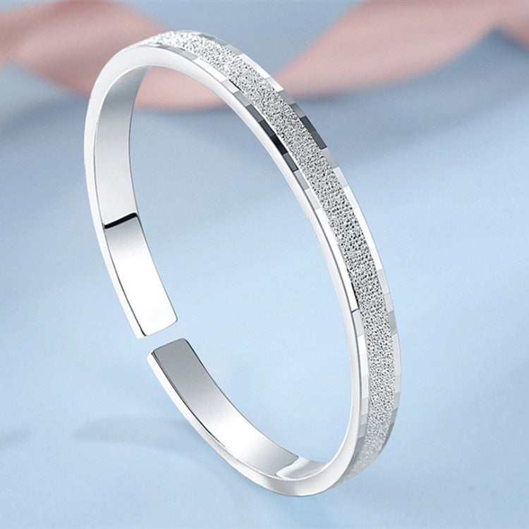 Women's Starry Frosted Open-ended Design Fashion White Bracelets