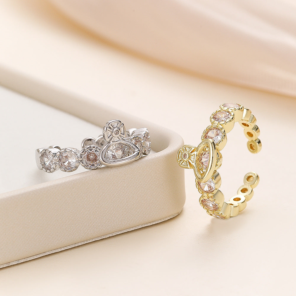 Super Fairy Saturn Zircon Female Fashion Style Design High-grade Light Rings