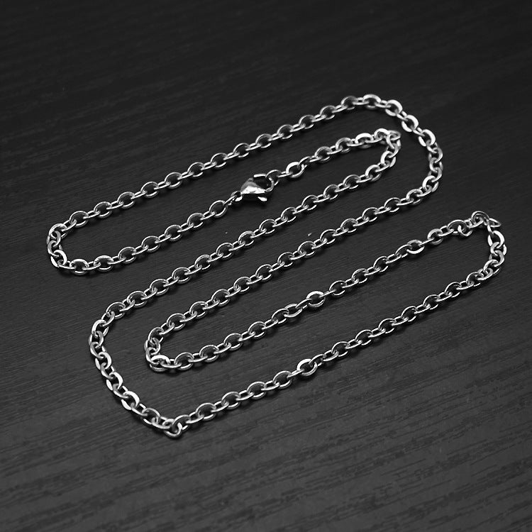 O-shaped Hammer Cross Chain Single Couple Necklaces