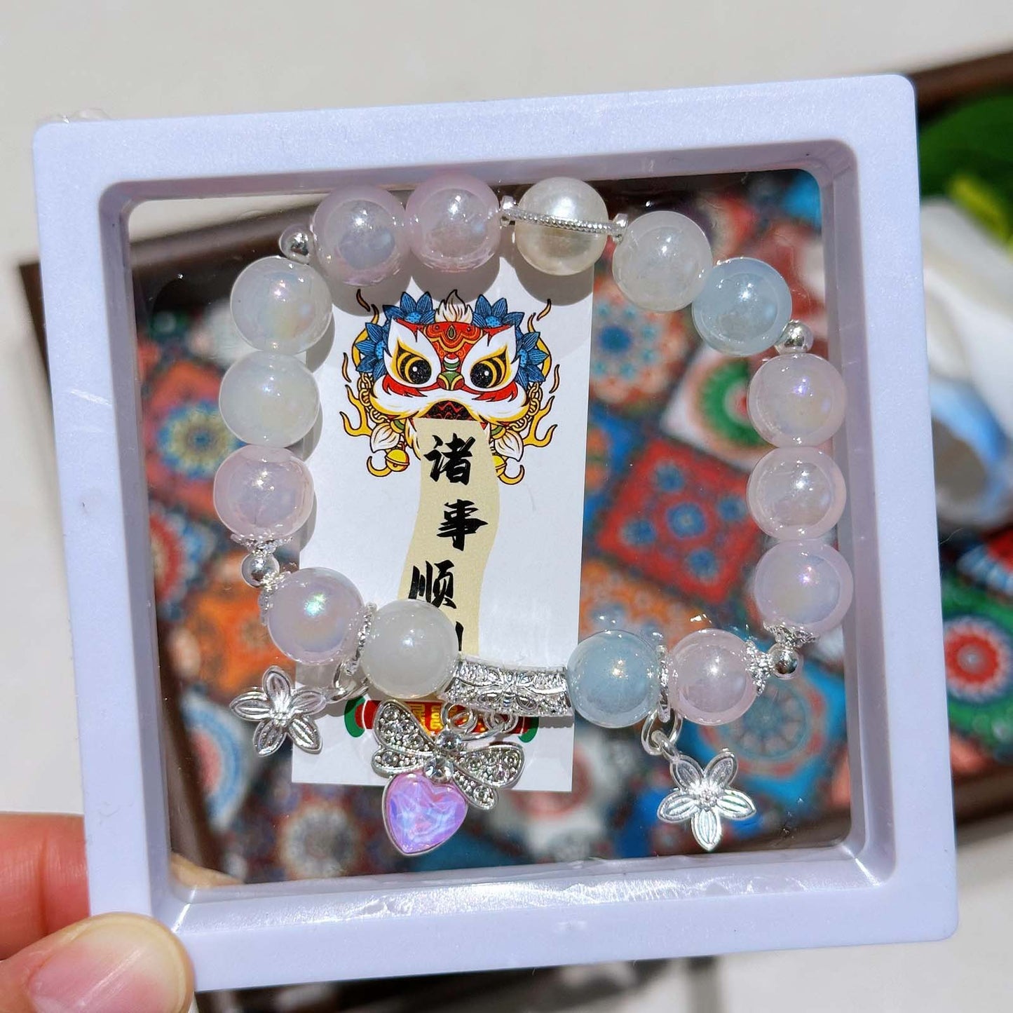Stall Glass Glaze Female Pearl Love Cultural Creative Girlfriends Bracelets