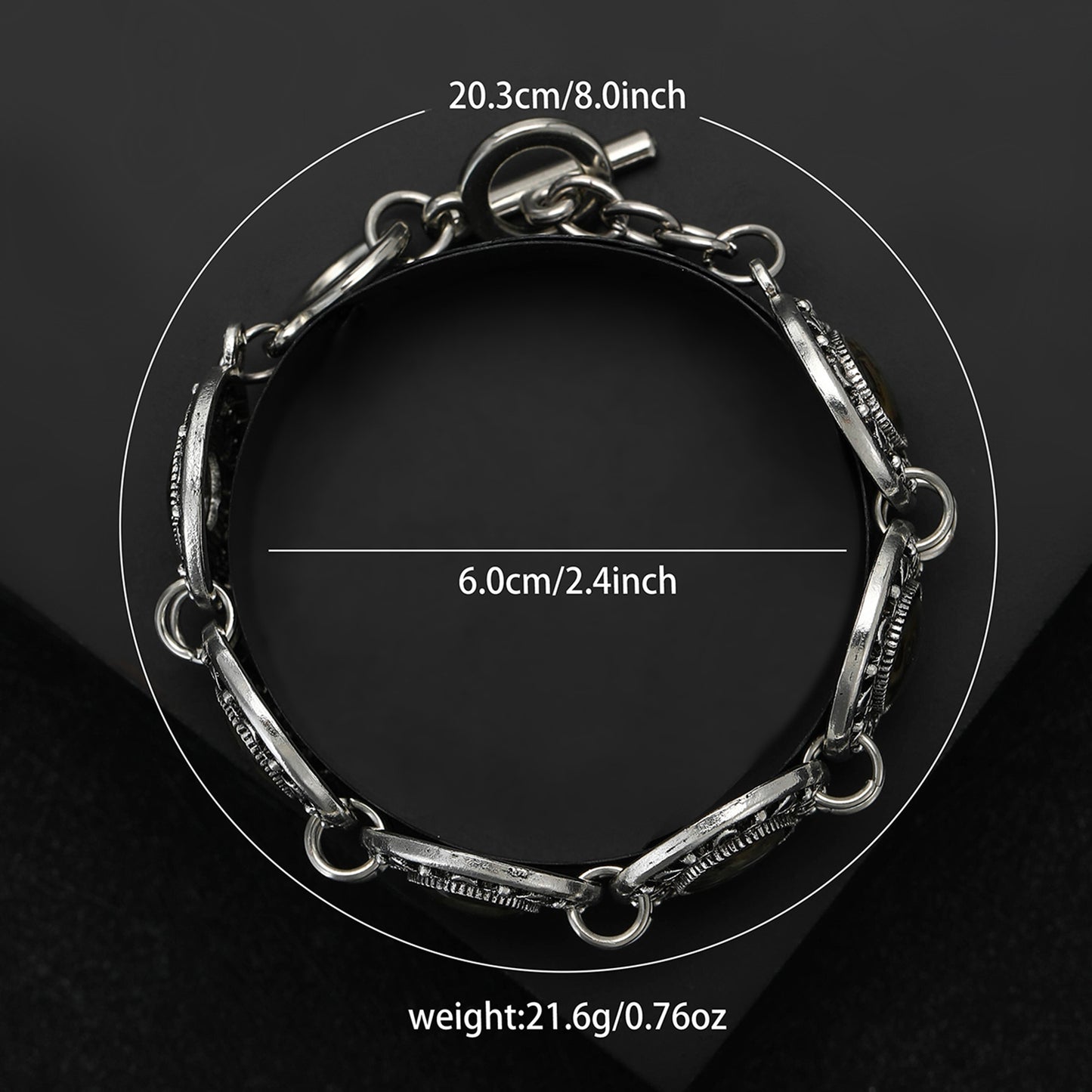 Palace Style Exaggerated Personalized Alloy Vintage Abalone Bracelet