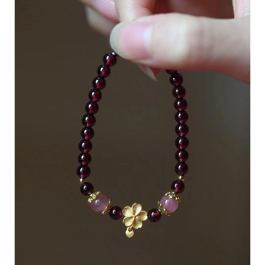 Women's Gilded Peach Blossom For All Match Special Interest Light Luxury Bracelets